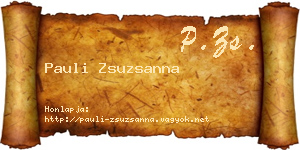 Pauli Zsuzsanna névjegykártya